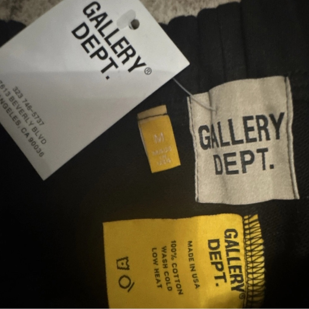 Gallery Dept Black Sweatpants with Gold Logo - Picture 2 of 5